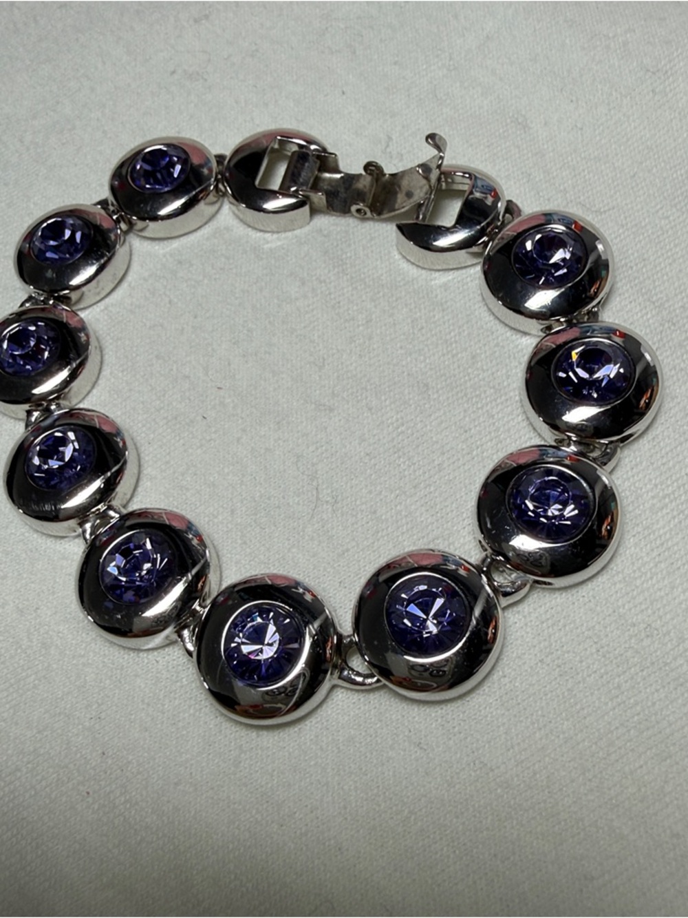 Vintage Nolan Miller Faceted Purple Stone Bracelet 7.5 inch